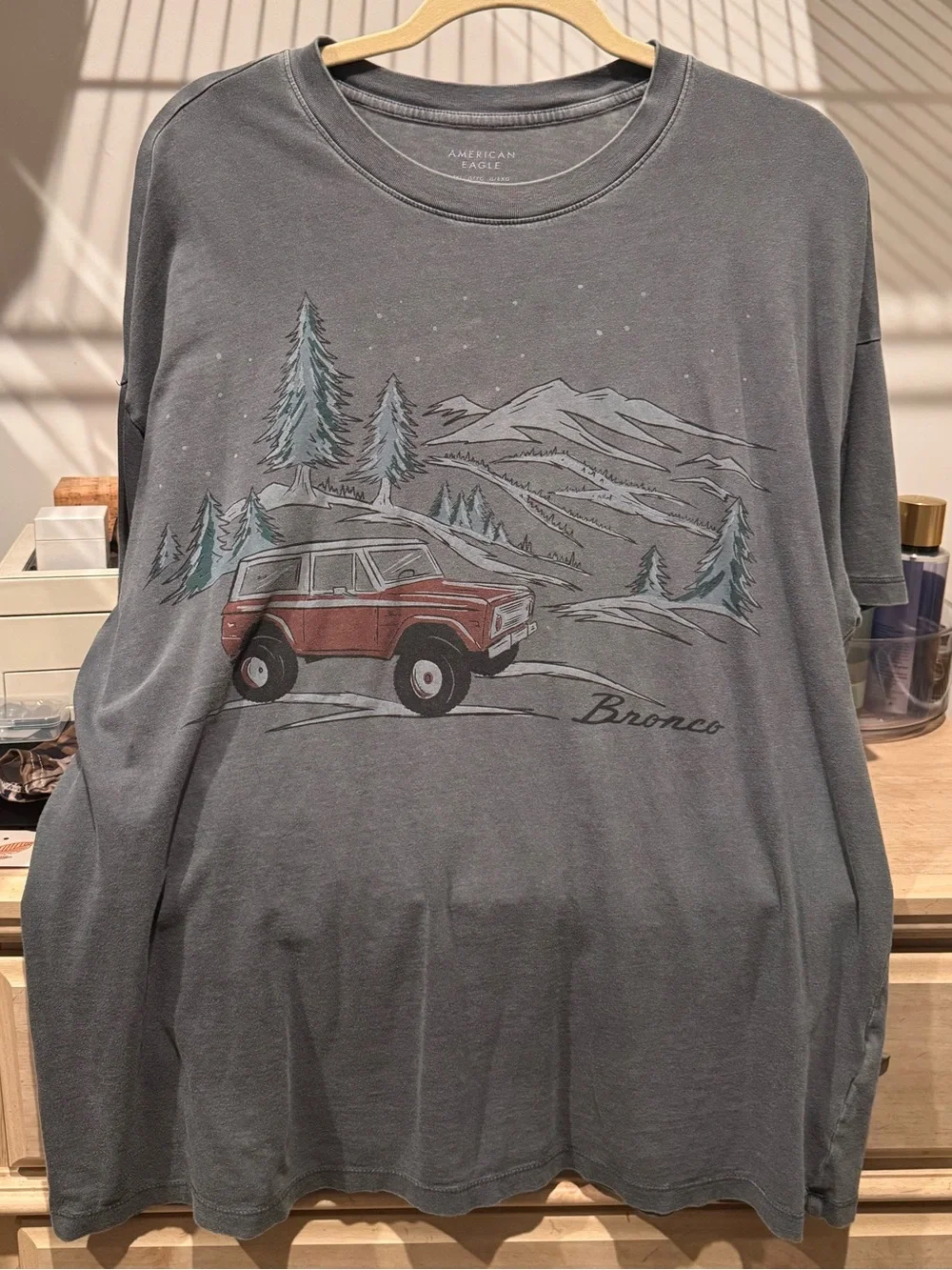 American Eagle Charcoal Gray Crewneck Tee - Picture 1 of 3